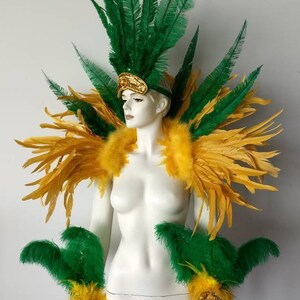 Made in USAFeather costume Piece Samba Back Pack image 3