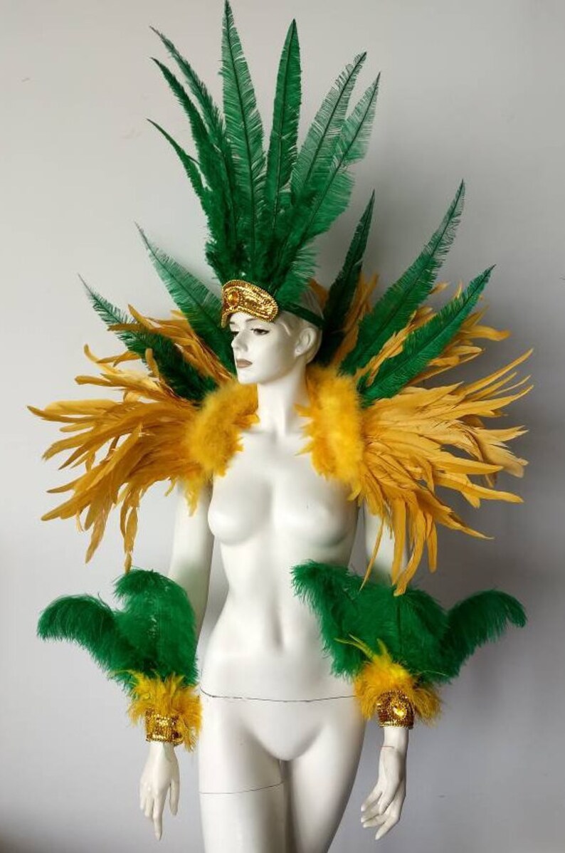 Made in USAFeather costume Piece Samba Back Pack image 3