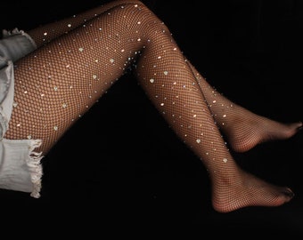 sequin fishnet tights