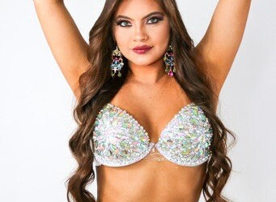 NEW Bras Heavily Crystal Beaded D Cup Bra Carnival Crystals Real