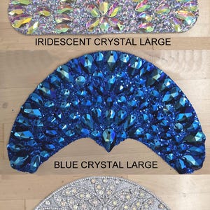 Large AB Crystal Epaulets AB Color Laser Cut Sequin Fringes Carnival Set epaulettes shoulder Pads Fringe Jewelry image 13