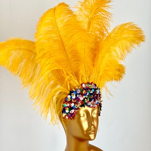 Headdress Ostrich Carnival Costume Feather Medium Size - Etsy