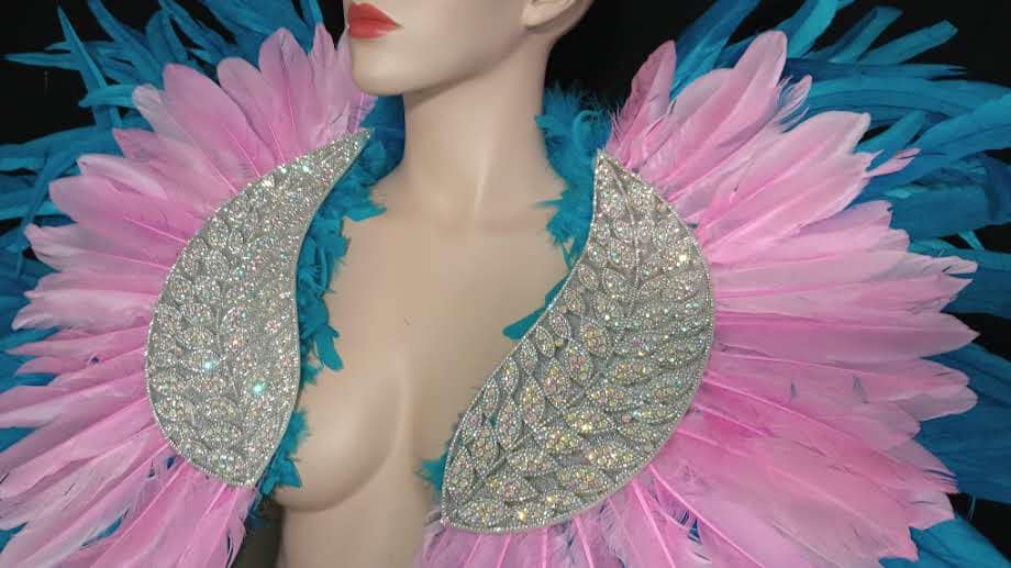 Carnival Costume Feathers Rhinestone Samba Costume Angel Wings Fantasy Fest  Carnival Showgirl Set Hora Loca 