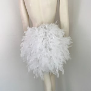 White Simple economical Feather Tail Fan  Bustle  Proudly made in the USA SHOWGIRL BURLESQUE