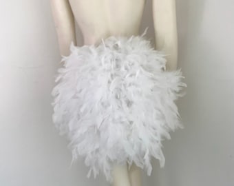 Feather Tail Fan Bustle: Showgirl Burlesque Costume, Made in USA
