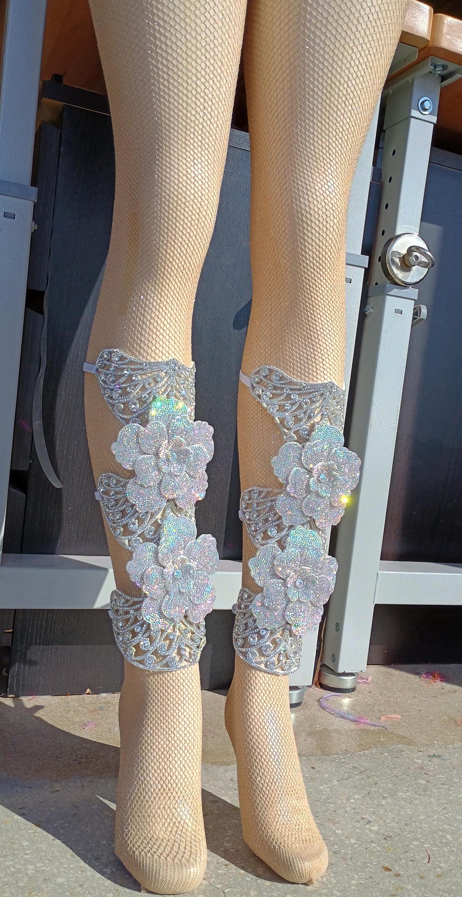 Rhinestone New Crystal Flower Leg Pieces Leg Sleeves Leg Wrist Crystal ...