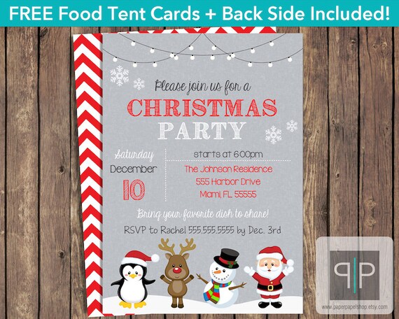 instant download christmas party invitation editable printable