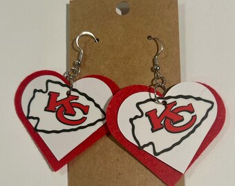 Heart KC Chiefs Pierce Earrings