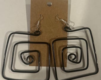 Aluminum Black Earrings