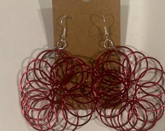 Aluminum Red Earrings