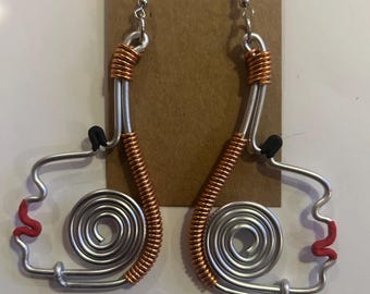 Aluminum Face Earrings
