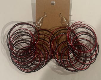 Red and Black Pierce Earrings