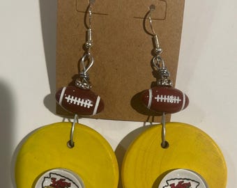 Round Yellow Kansas City Chiefs Earrings