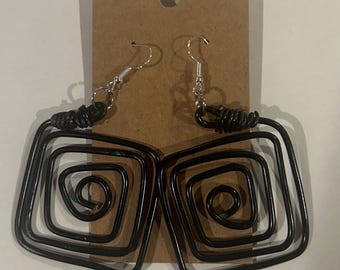 Aluminum Black Earrings