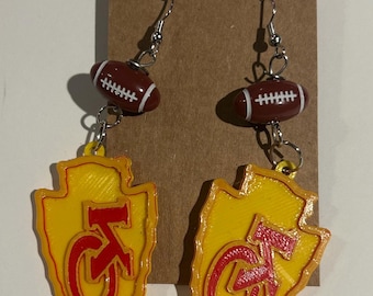 3D  KC Chiefs Arrow Earrings