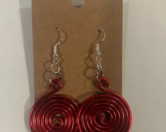 Aluminum Red Earrings