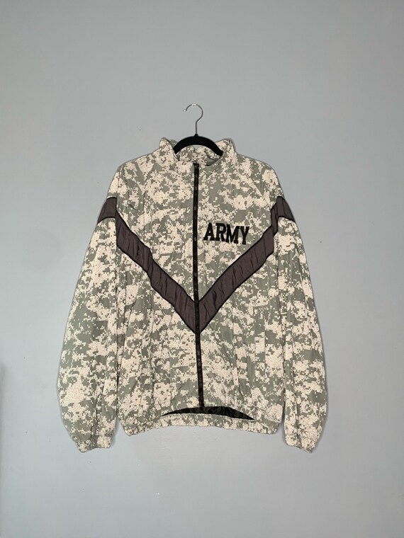 Gray Digital Camo Reflective Army Windbreaker Jack