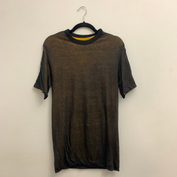 Black and Yellow Vintage Double Layer Reversible T