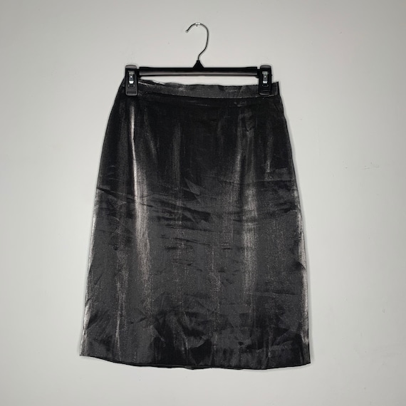 Vintage Silver Metallic Reflective Mini Skirt