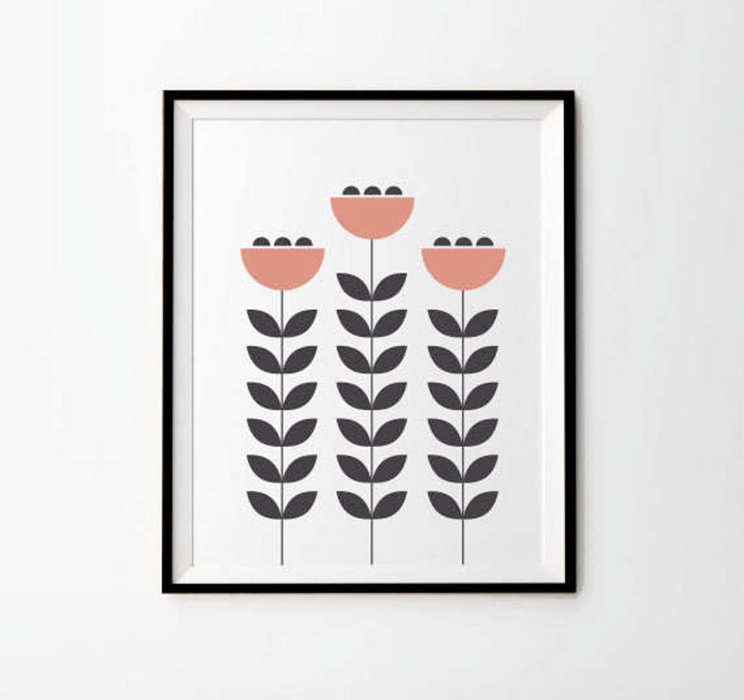 Fleur Scandinave 5 X 7 Po 8 X 10 Po 11 X 14 Po Impression Etsy France full-moon-art-print-boykingdom