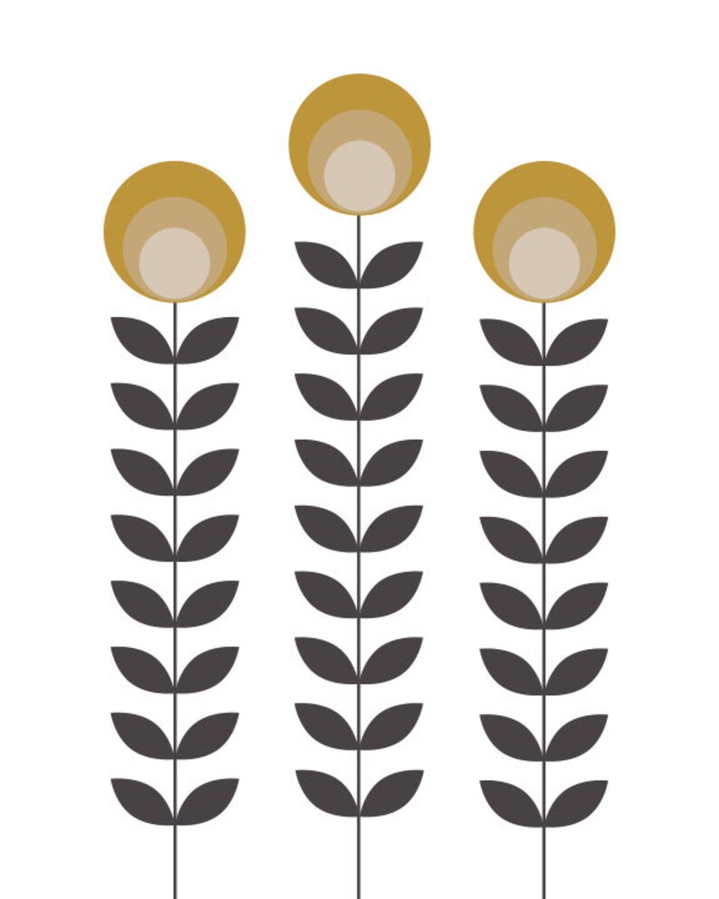 Mustard Flowers 5 X 7 In 8 X 10 In 11 X 14 In Yellow and Etsy