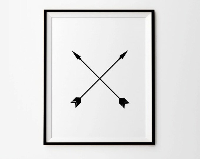 Arrow Arrows Print Black and White Print Printable Art 5 X - Etsy