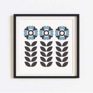 3 Flowers Print 8 X 8 In 10 X 10 In 12 X 12 In Flower Wall - Etsy