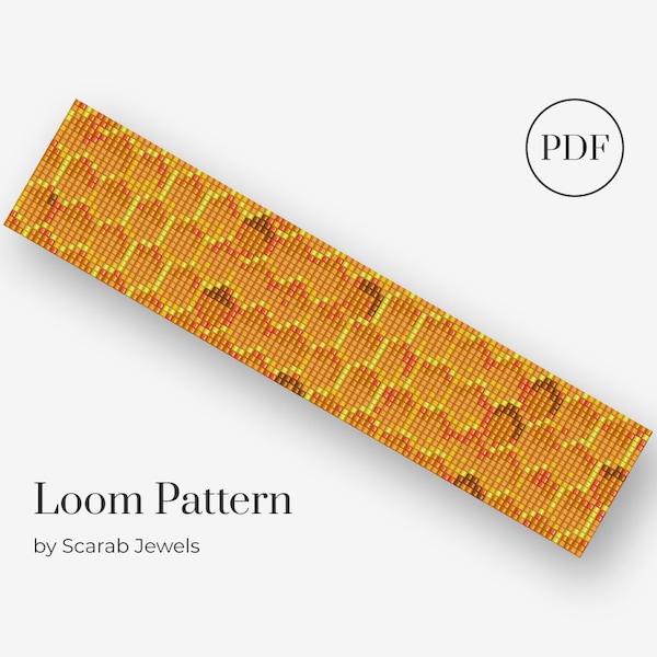 Honeycomb Pattern | Loom Beading Bracelet | Cuff Bead Pattern | Miyuki Delica | PDF Instant Download