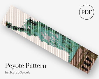 Statue of Liberty Pattern | Peyote Beading Bracelet | Cuff Bead Pattern | Miyuki Delica | PDF Instant Download