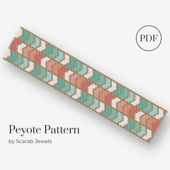 Art Deco Chevron Peyote Stitch Beaded Bracelet Kit Kit and 