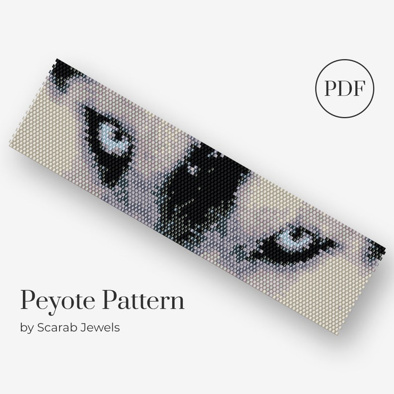 Wolf Eyes Pattern Peyote Beading Bracelet Cuff Bead Etsy