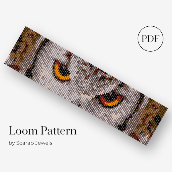 Owl Eyes Pattern | Loom Beading Bracelet | Cuff Bead Pattern | Miyuki Delica | PDF Instant Download