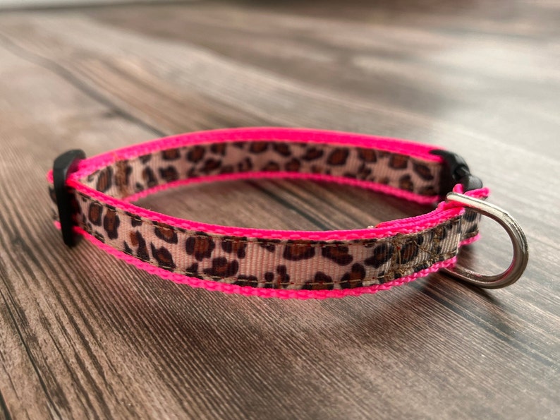 Leopardhalsband, Breakaway katthalsband, Mini tekopp hundhalsband, Kattungehalsband, Gepardmönster Spirit Animal halsband, Lättvikts halsband för smådjur bild 2