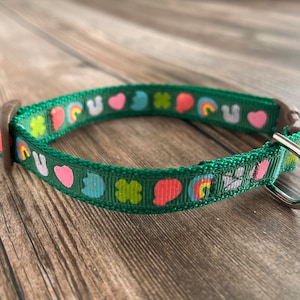 Lucky Collar, Breakaway Cat Collar, Mini Teacup Dog Collar, Irish Charms Lightweight Tiny Pet Collar, Cute Cat Collar, Cute Dog Collar image 2