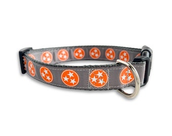 Tennessee Dog Collar, Small, Medium, Large & X Large Dog Collar, Adjustable Size, Orange Tristar Dog Collar, UT Vols
