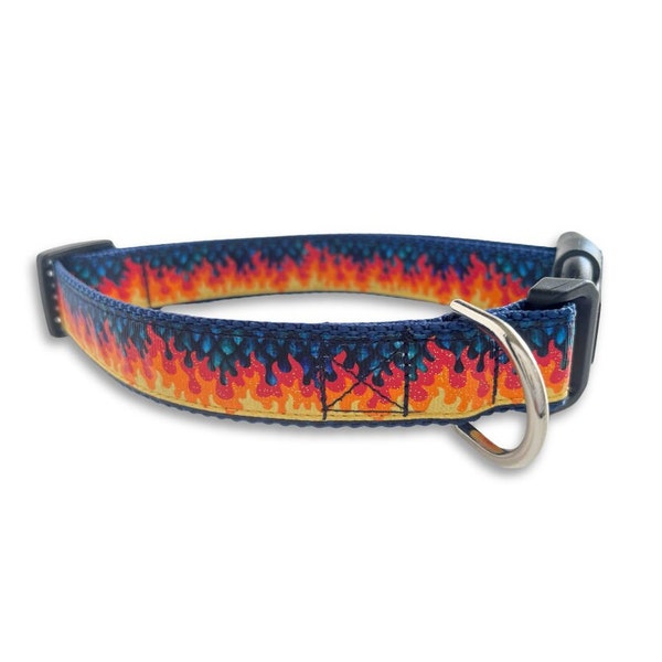 Dragon Flame Dog Collar, Adjustable Size Collar, Fire Dog Collar, Cute Dog Lover Gift