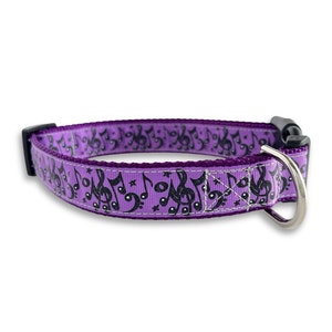 Collier pour chien note de musique, taille réglable moyenne et grande, collier pour chien Music City, violet, rose, cadeau mignon pour amoureux des chiens