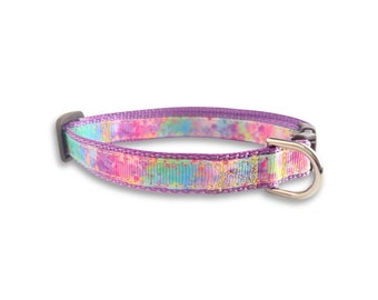 Pastelkleurige aquarelhalsband, afgescheiden kattenhalsband, mini theekopje halsband, lichtgewicht kleine halsband voor huisdieren, schattige kattenhalsband, schattige halsband