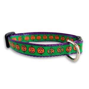 Jack o’ Lantern Collar, Breakaway Cat Collar, Mini Teacup Dog Collar, Halloween Collar, Lightweight Tiny Pet Collar, Cute Cat Collar