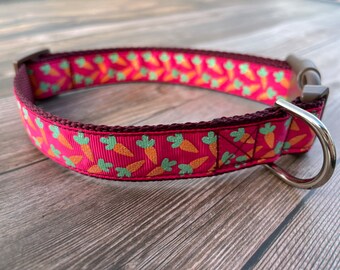 Carrot Dog Collar, Medium, Large and XL Adjustable Sizes, Farm Dog Collar, Spring, Summer