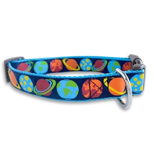 Planet Dog Collar, Medium & Large Adjustable Size, Solar System Dog Collar, Outer Space Galaxy, Cute Dog Lover Gift