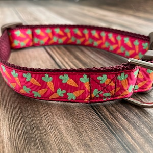 Carrot Dog Collar, Medium, Large and XL Adjustable Sizes, Spring, Summer, Farm and Garden