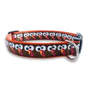 Turkey Dog Collar, Medium & Large Adjustable Size, Fall Dog Collar, Glitter Thanksgiving Collar