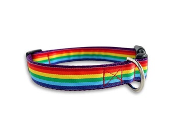 Rainbow Dog Collar, Adjustable Size, Gay Pride, Love Collar, Cute Dog Lover Gift