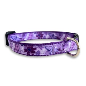 Purple Butterfly Collar, Breakaway Cat Collar, Mini Teacup Dog Collar, Lightweight Tiny Pet Collar, Cute Cat Collar, Cute Dog Collar