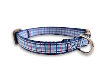 Blauer adretter karierter Kragen, abbrechender Katzenkragen, Miniteetasse-Hundehalsband, leichtes kleines Haustier-Halsband, niedlicher Katzen-Kragen, nettes Hundehalsband