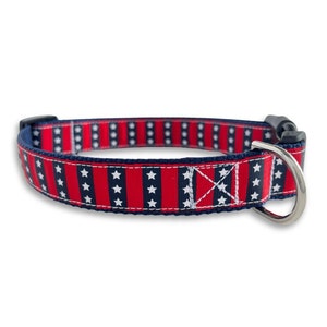 Patriotic Dog Collar, Medium & Large Adjustable Size, Star Collar, USA Collar, July 4th, Cute Dog Lover Gift