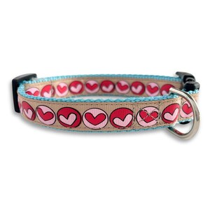 Rotes und rosa Herz-Halsband, mittlere einstellbare Größe, niedliches Geschenk für Hundeliebhaber