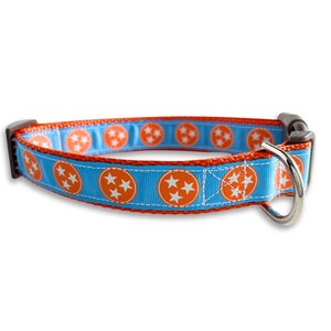 Tennessee Dog Collar, Small, Medium, Large XL Adjustable Sizes, Blue, Orange, Tristar Dog Collar, UT Vols