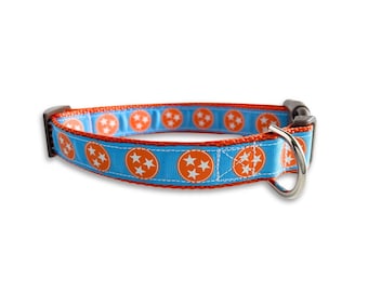 Tennessee Dog Collar, Small, Medium, Large XL Adjustable Sizes, Blue, Orange, Tristar Dog Collar, UT Vols